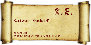 Kaizer Rudolf névjegykártya